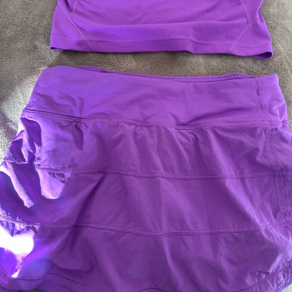 Purple Lululemon skirt high neck align top set - Picture 5 of 10